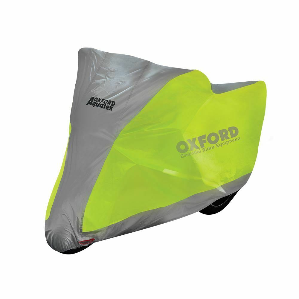 Universal Fit Oxford Aquatex Waterproof Motorcycle Motorbike Cover Silver Flourescent CV221